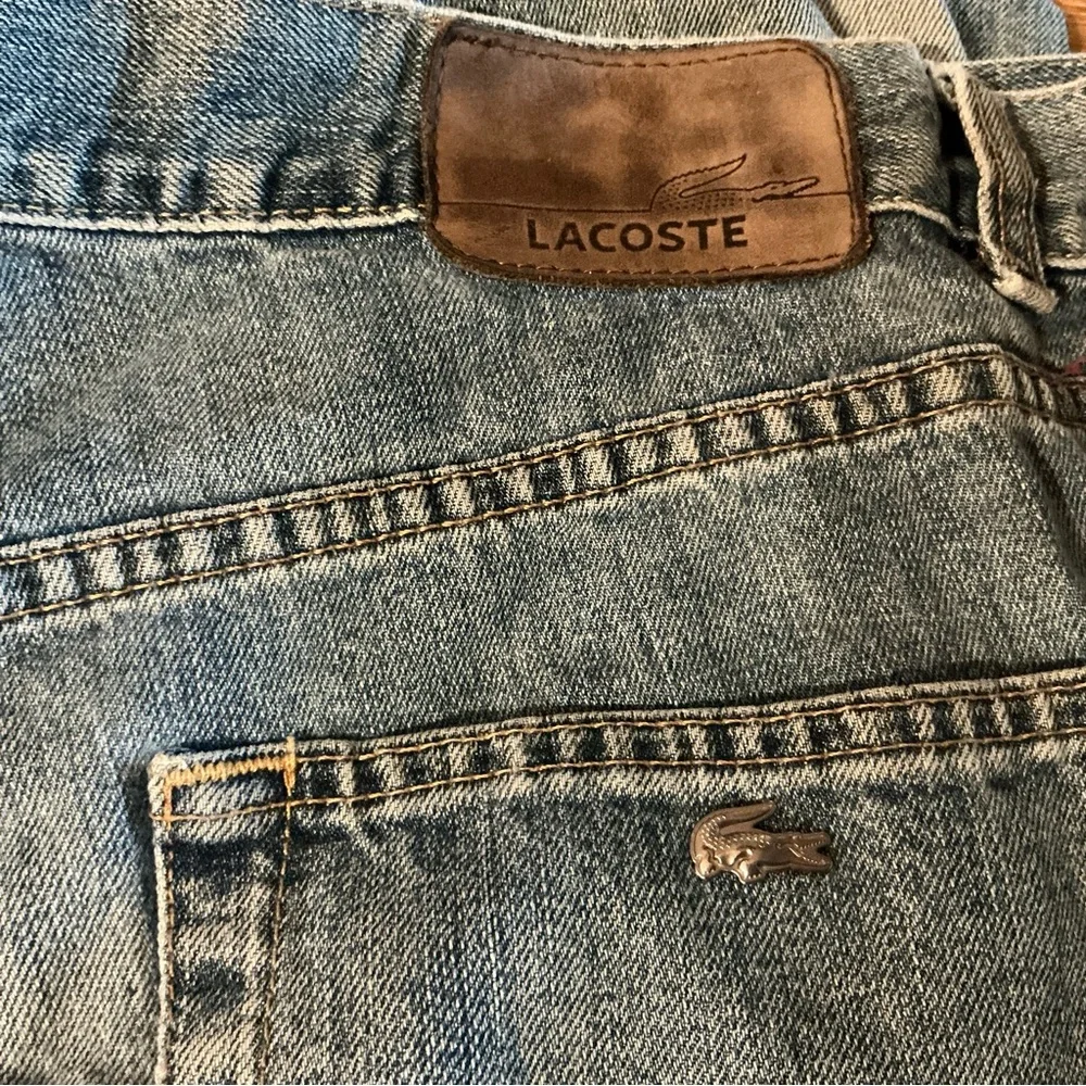 Lacoste Jeans Vintage 36x31 Relaxed 100% Cotton Distressed Denim USA Made